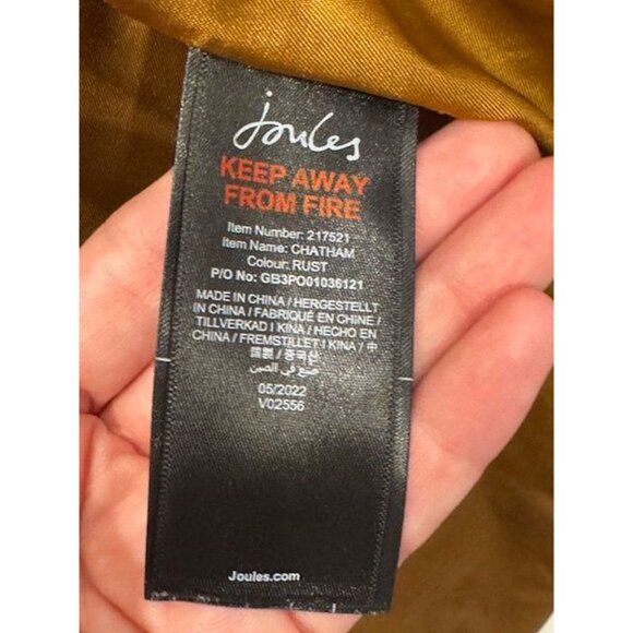 EUC Joules Chatham Womens Quilted Rust Longline Coat W/ Hood & Pockets US 12 - Picture 12 of 15